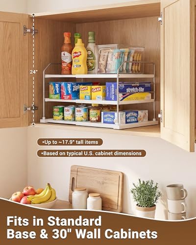 EVERIE Extendable 3-Tier Kitchen Cabinet Organizer, 11–16.7 in Wide