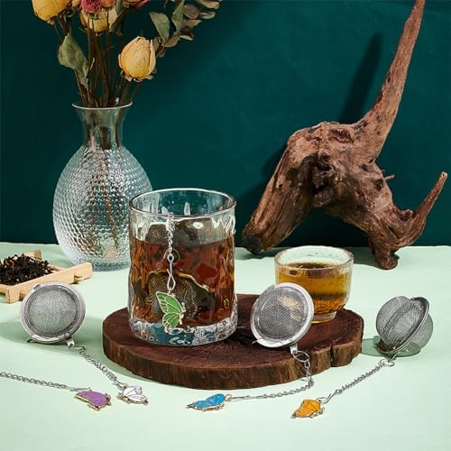 UNICRAFTALE 5pcs Round Stainless Steel Mesh Tea Infusers Round Tea