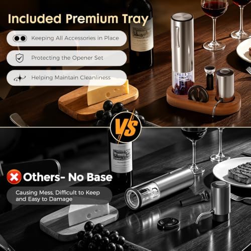 5-in-1 Electric Wine Opener Gift Set, Rechargeable Wine Opener &