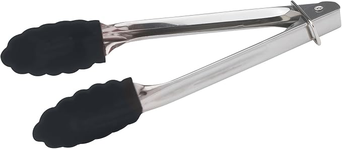 Winco 7" Stainless Steel Utility Tongs, Silicone Tips by Winco