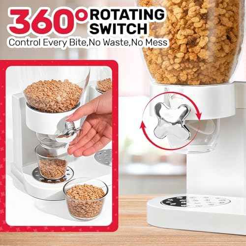 Triple Cereal Dispenser Countertop 2L, Large Capacity Total 6L