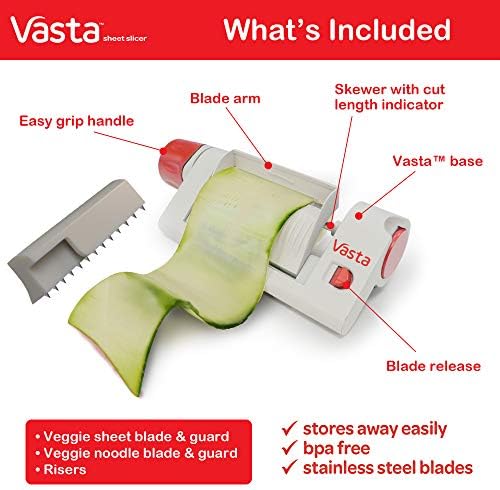 Vasta Veggie & Fruit Sheet Slicer, Stainless Steel Blade, 2