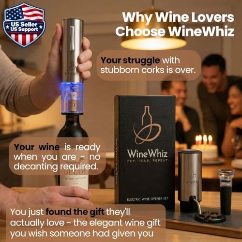 Electric Wine Aerator & Opener Set with Accessories, Rechargeable