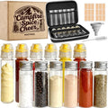 Portable Travel Camping Spice Kit, 12 Jars with EVA Bag, Funnel &