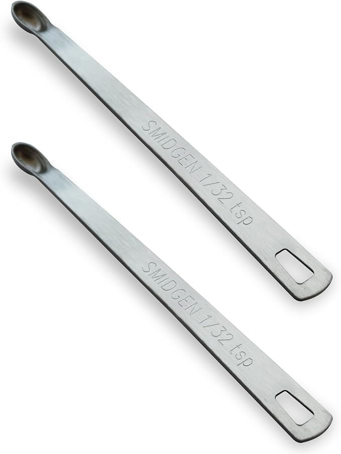 2PCS 1/32 Teaspoon Single Tiny Measuring Spoon, Small Individual Stainless by BERYLER