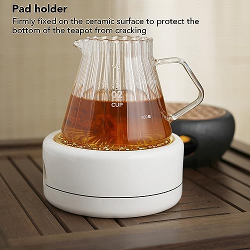 Teapot Warmer, Circular Concave Ceramic Tea Warmer with 11.8cm Gold
