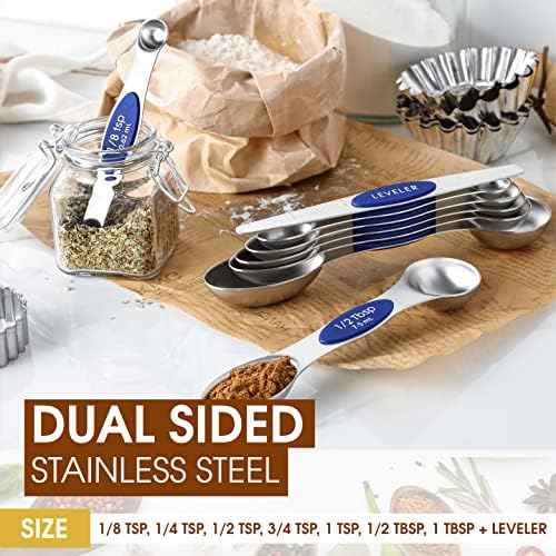 Spring Chef Dual Sided Magnetic Measuring Spoons, Set of 8 & Stainless