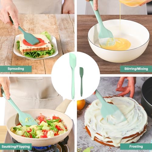 4 Pieces Silicone Spatula Set, Premium Heat Resistant Rubber Spatula