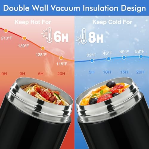 wiwens 12oz 2 Pack Insulated Food Jar Set for Kids Soup Thermo Hot