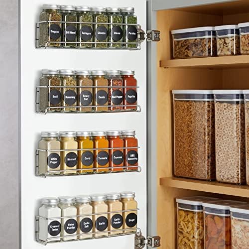 Talented Kitchen Spice Rack Organizer - 4 Stainless Steel Wall-Mounted