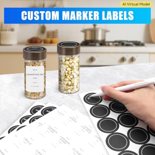 VIBRATITE 30 Pack 4 oz Round Glass Spice Jars with Acacia Lids and