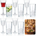 Uiifan 12 Pcs Drinking Glassware Set Crystal Glassware Bulk Clear
