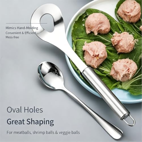 3 Set Stainless Steel Meatball Maker Spoon - 2-in-1 Set, 304