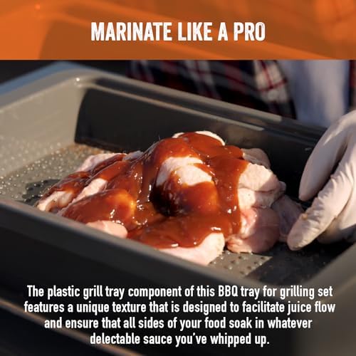 Yukon Glory 5-Piece BBQ Prep and Serve Set with Marinade Tray