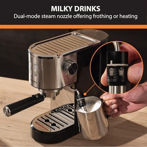 KRUPS 15-Bar Espresso Machine with Milk Frother, Cup Warmer