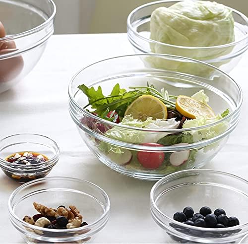 Lawei Set of 9 Glass Mixing Bowls - Glass Nesting Bowls Prep Bowl
