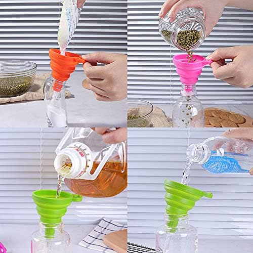 3 Pack Silicone Collapsible Funnel Kitchen Funnel for Water Bottle Oil