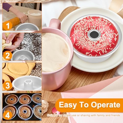 6 PCS Angel Food Cake Pan, 4.5" Aluminum Pound Cake Pan, Chiffon Cake
