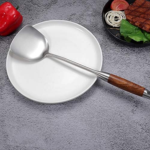 Long Handle Wok Spatula, 18/10 Stainless Steel Wok Utensil