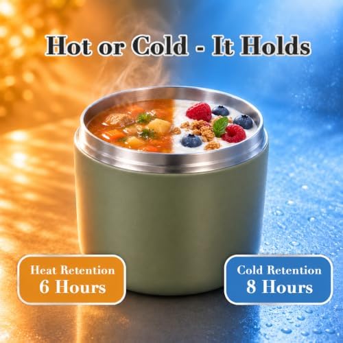 Greentainer Insulated Food Jar - Set of 2 (23oz + 16oz), Stainless