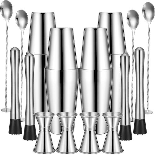 Tessco for you Cocktail Shaker Set, 16 Pcs Stainless Steel Bar Set