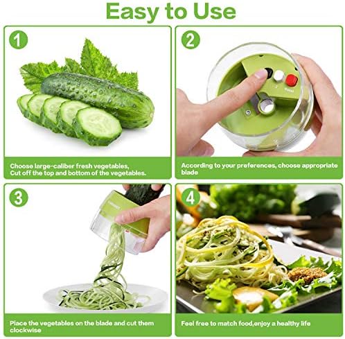 Handheld Spiralizer Vegetable Slicer, 4-in-1