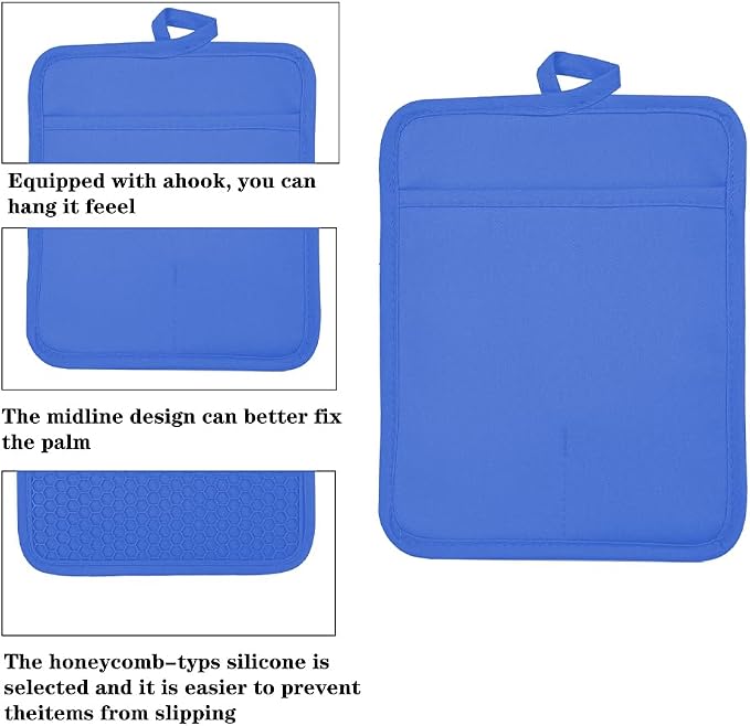 Oven Pot Holder with Pocket Cotton Heat Resistant Coaster Potholder Kitchen Hot - Image 3