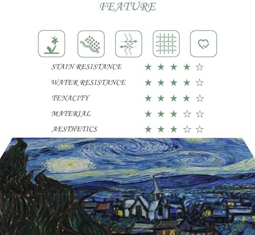 52x70 Inch Van GOG The Starry Night Washable Rectangle Tablecloth