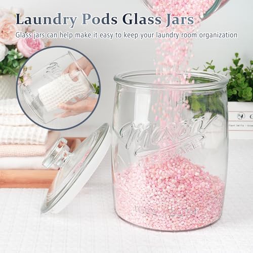 Folinstall 1 Gallon Glass Cookie Jar with Airtight Lid