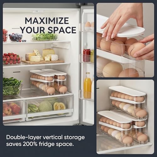 Auto-Rolling Egg Dispenser with Lid, 1 Pack