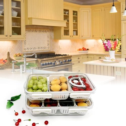 MANO Divided Snackle Box Charcuterie Container with 3 Compartment