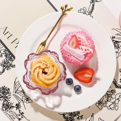 WHJY 5 pack Cute Sauce Dishes Glass Dish Set for Soy Sauce Snacks Tea
