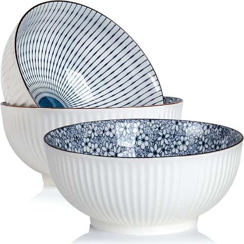 QINLANG 60 oz Large Soup Bowl, Pho Bowls, Japanese Ramen Bowls Set of