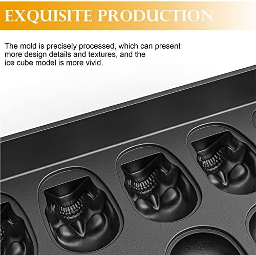 Ice Cube Trays,Silicone Ice Cube Mold Maker with Lid,Skull Head Style