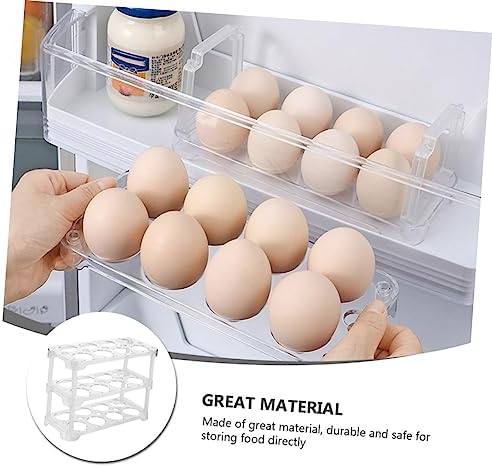 Stackable Egg Storage Box for Fridge, Three-tier Plastic