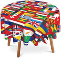 International Flag 60 Inch Round Tablecloth,Around The World Table