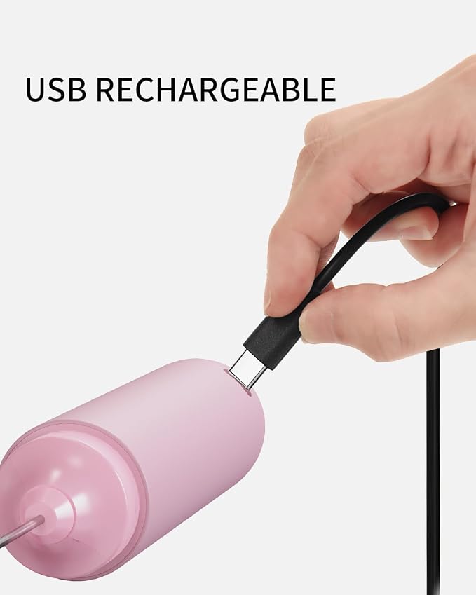 CIRCLE JOY Portable Rechargeable Milk Frother Hanheld, Dual Spring Whisk - Image 2