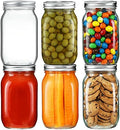YEBODA 32 oz Wide Mouth Mason Jars, 6 Pack