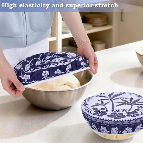 2 Large Reusable Beeswax Bowl Covers for Bread Proofing, 10/12 Inch
