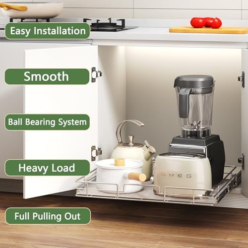 Pull Out Cabinet Organizer 30" W x 211⁄2" D, Heavy Duty Cabinet Pull