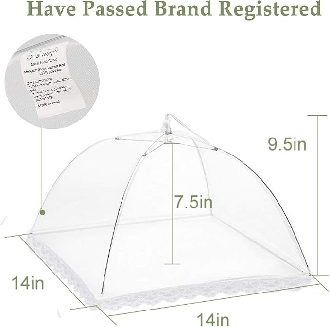 Onarway Food Covers for Outside Mesh: 3 Pack 14 Inch Pop Up Fine Fly Net for - Image 3
