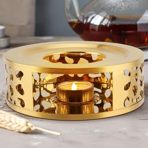 2 PCS Metal Teapot Warmer Base, Stainless Steel Teapot Warmer with