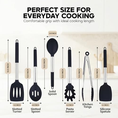 Silicone Cooking Utensils Set, 6 Pcs