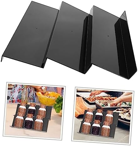 3pcs Stackable Spice Organizer Rack Adjustable Acrylic Drawer Storage