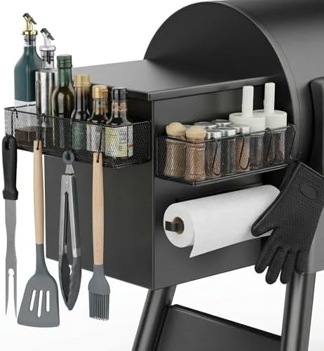 2 Pack Magnetic Storage Bins with Paper Towel Holder for Traeger