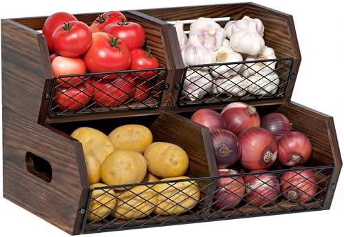 Wood Potato and Onion Storage Bins