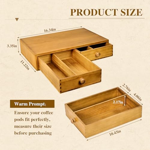 NANXITU K Cup Storage Organizer, Wood Coffee Pod and Tea Bag Holder