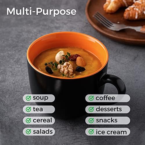 GBhome Jumbo Soup Mugs with Handles, 24 Oz Large Coffee Mugs Set of 4