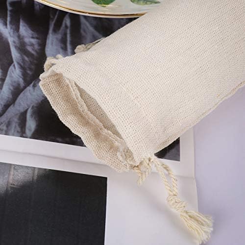 BESTonZON 10 Pcs Cotton and Linen Pouch Bag Straw Carrying Case