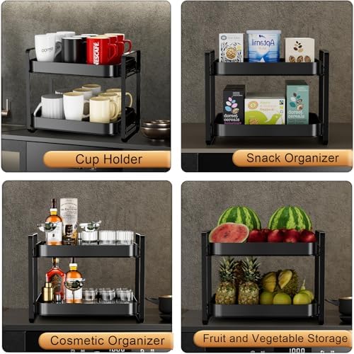 2-Tier Cup Drying Rack & Coffee Bar Accessories with Drying Tray